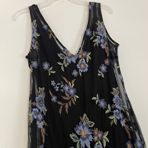 ECI New York Women's Floral Maxi Dress Two Layers Slip Dress Size 14 - Picture 3 of 11